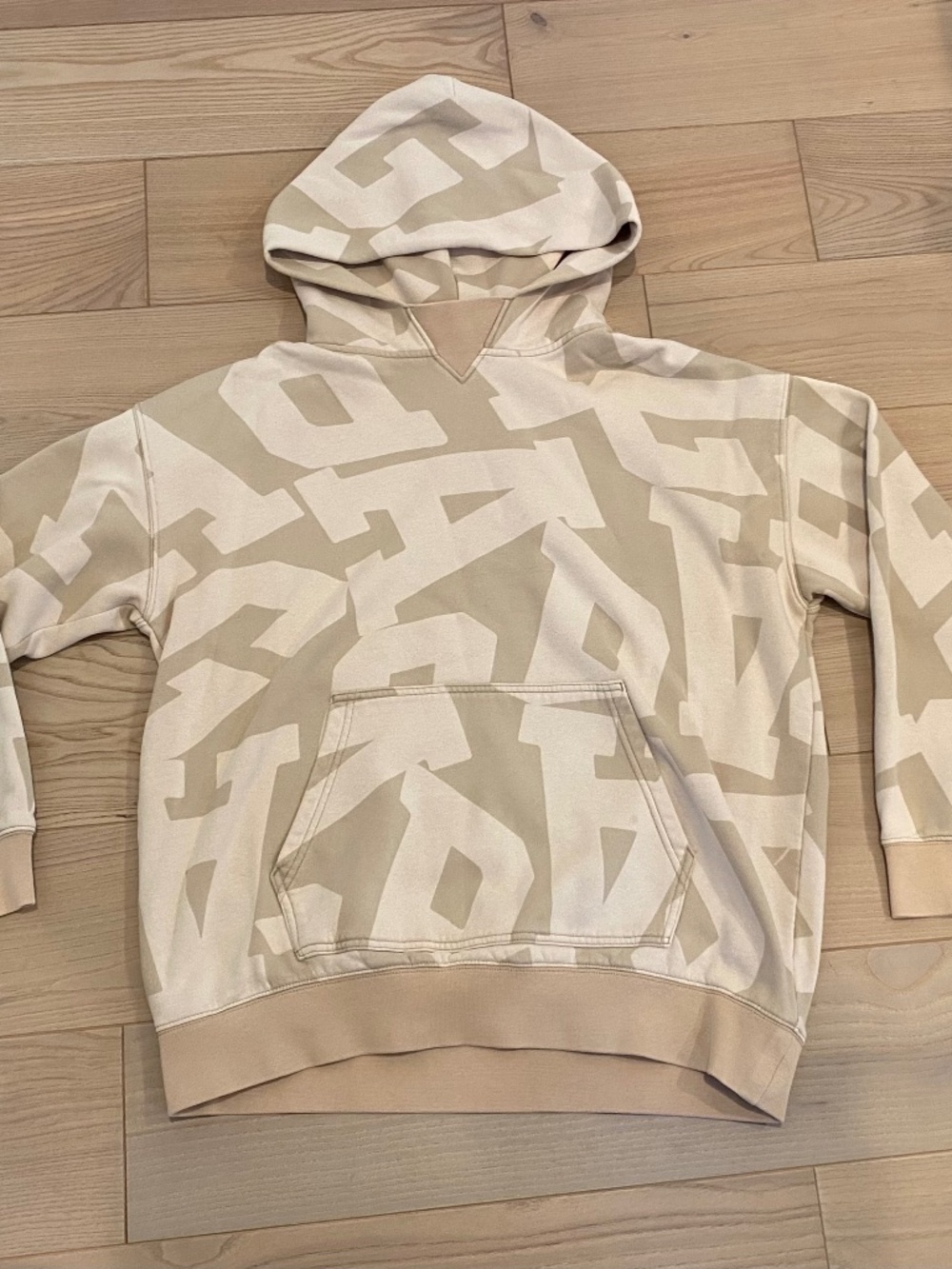 GAP Teen Girls’ Size 18-20 Beige Pullover Hoodie with GAP Print